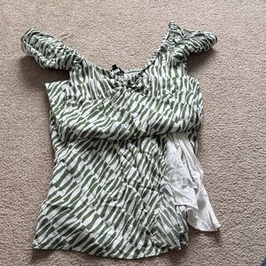 Dynamite Green and White Midi Dress